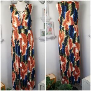 Iris NEW Maxi Dress with Lace up Neckline sz 3X Large